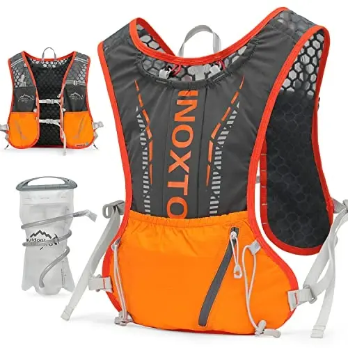 INOXTO Running Hydration Vest Backpack,Lightweight Insulated Pack with 1.5L Water Bladder Bag Daypack for Trail Hiking Running Cycling Race Marathon for Women Men - 1