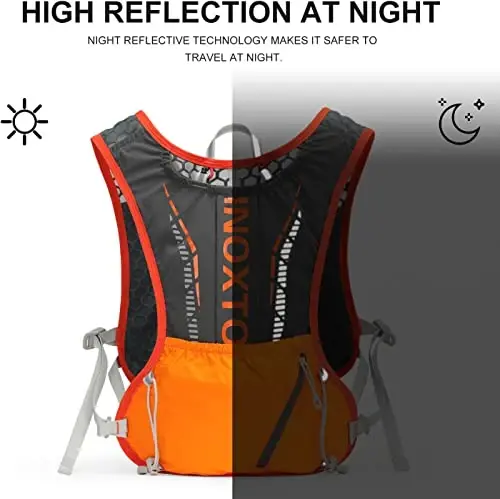 INOXTO Running Hydration Vest Backpack,Lightweight Insulated Pack with 1.5L Water Bladder Bag Daypack for Trail Hiking Running Cycling Race Marathon for Women Men - 5