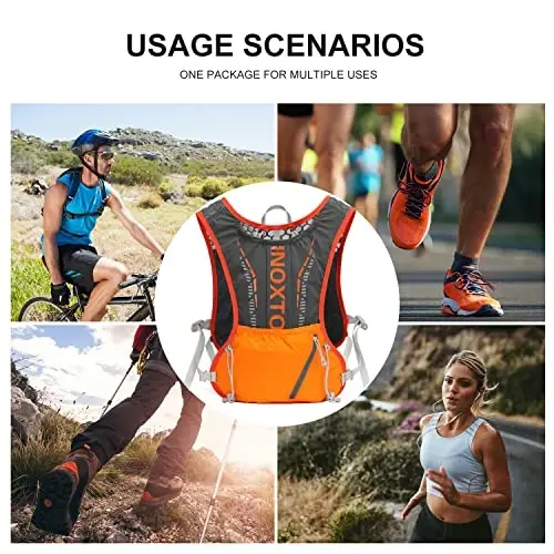 INOXTO Running Hydration Vest Backpack,Lightweight Insulated Pack with 1.5L Water Bladder Bag Daypack for Trail Hiking Running Cycling Race Marathon for Women Men - 6