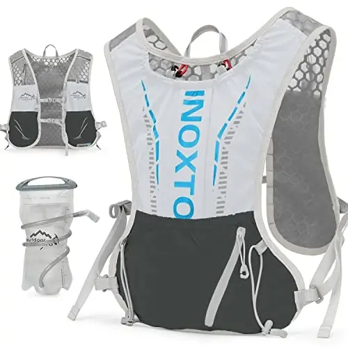 INOXTO Running Hydration Vest Backpack,Lightweight Insulated Pack with 1.5L Water Bladder Bag Daypack for Trail Hiking Running Cycling Race Marathon for Women Men - 1