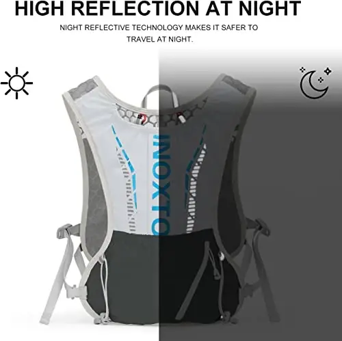 INOXTO Running Hydration Vest Backpack,Lightweight Insulated Pack with 1.5L Water Bladder Bag Daypack for Trail Hiking Running Cycling Race Marathon for Women Men - 5