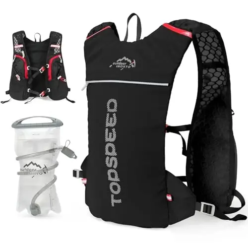 INOXTO Running Hydration Vest Backpack,Lightweight Insulated Pack with 1.5L Water Bladder Bag Daypack for Trail Hiking Running Cycling Race Marathon for Women Men - 1