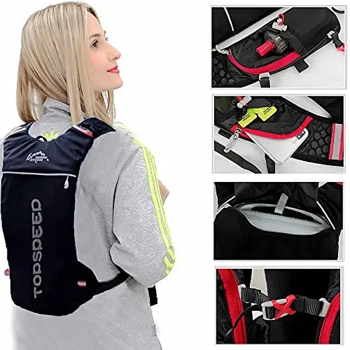 INOXTO Running Hydration Vest Backpack,Lightweight Insulated Pack with 1.5L Water Bladder Bag Daypack for Trail Hiking Running Cycling Race Marathon for Women Men - 3