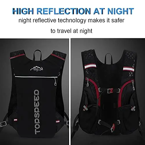 INOXTO Running Hydration Vest Backpack,Lightweight Insulated Pack with 1.5L Water Bladder Bag Daypack for Trail Hiking Running Cycling Race Marathon for Women Men - 5