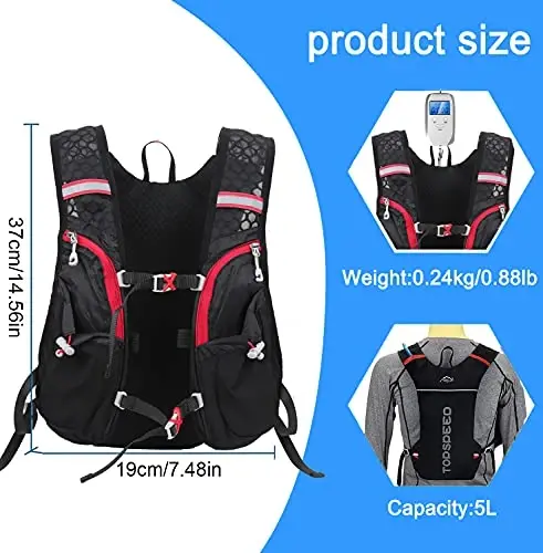 INOXTO Running Hydration Vest Backpack,Lightweight Insulated Pack with 1.5L Water Bladder Bag Daypack for Trail Hiking Running Cycling Race Marathon for Women Men - IX INOXTO (1)
