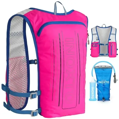 INOXTO Running Hydration Vest Backpack,Lightweight Insulated Pack with 1.5L Water Bladder Bag Daypack for Trail Hiking Running Cycling Race Marathon for Women Men - 1
