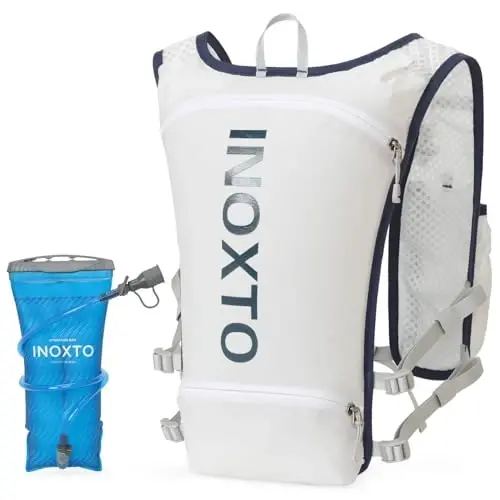 INOXTO Running Hydration Vest Backpack,Lightweight Insulated Pack with 1.5L Water Bladder Bag Daypack for Trail Hiking Running Cycling Race Marathon for Women Men - 1