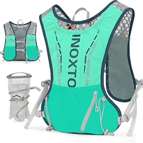 INOXTO Running Hydration Vest Backpack,Lightweight Insulated Pack with 1.5L Water Bladder Bag Daypack for Trail Hiking Running Cycling Race Marathon for Women Men - 1