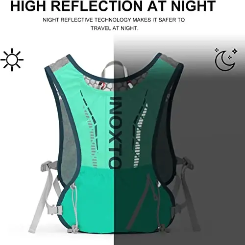 INOXTO Running Hydration Vest Backpack,Lightweight Insulated Pack with 1.5L Water Bladder Bag Daypack for Trail Hiking Running Cycling Race Marathon for Women Men - 5