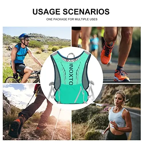 INOXTO Running Hydration Vest Backpack,Lightweight Insulated Pack with 1.5L Water Bladder Bag Daypack for Trail Hiking Running Cycling Race Marathon for Women Men - 6