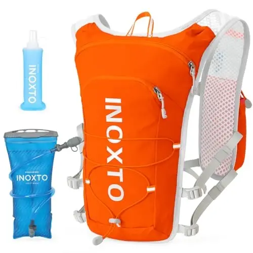INOXTO Running Hydration Vest Backpack,Lightweight Insulated Pack with 1.5L Water Bladder Bag Daypack for Trail Hiking Running Cycling Race Marathon for Women Men - 1