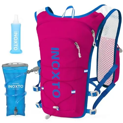 INOXTO Running Hydration Vest Backpack,Lightweight Insulated Pack with 1.5L Water Bladder Bag Daypack for Trail Hiking Running Cycling Race Marathon for Women Men - 1