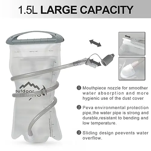 INOXTO Yugurish Gidratatsiya Jileti Ryukzaki, Yengil Izolyatsiya Qilingan Paket, 1,5 L Suv Qopi Sumkasi, Piyoda Yugurish Velosiped Poygasi Marafonlari uchun Ayollar Erkaklar uchun - 5