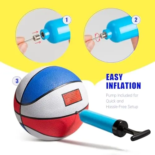 INPODAK Girls Basketball, Size 5 Unicorn Basketball 27.5 inch with Pump for Youth Kids, Christmas Child Gift - 4