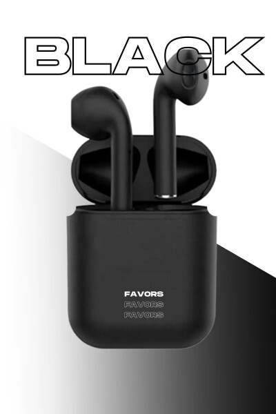 Inpods Black, touch Bluetooth earphones with 8D stereo HD sound, compatible with iOS and Android. - 3