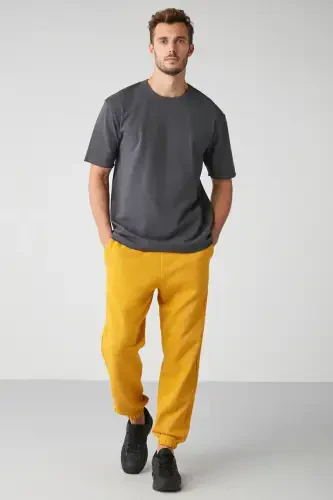 Insıde Erkak Regular Fit Yumshoq Matoli Beli Pachasi Lastikli Zafaron Sariq Sport Shimi-Zafaron Sariq - 4