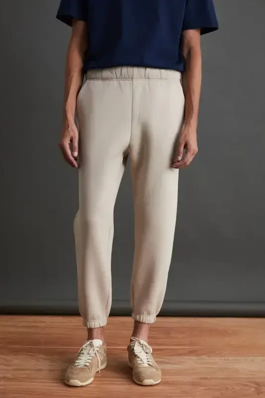 Insıde Erkak Regular Fit Yumshoq Matoli Beli Paxasi Lastikli Bej Eşofman Alti-Bej - 1