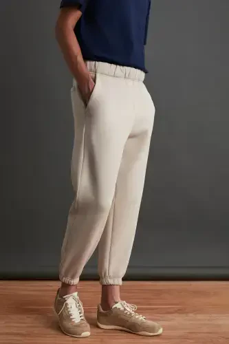 Insıde Erkak Regular Fit Yumshoq Matoli Beli Paxasi Lastikli Bej Eşofman Alti-Bej - 3