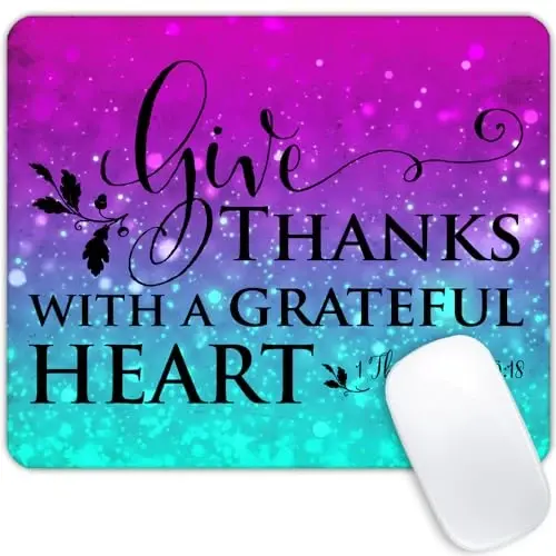 Inspirational Quote, Grateful Heart Mouse pad Customized Mousepad Non-Slip Rubber Base Mouse Pads for Computers Laptop Office Desk Accessories Mouse pad - 1