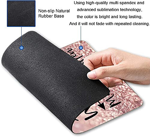 Inspirational Quote Mouse Pad, Stay Positive Work Hard and Make It Happen Motivational Pad for Women, Square Waterproof Non-Slip Rubber Base MousePads Office Laptop - 2