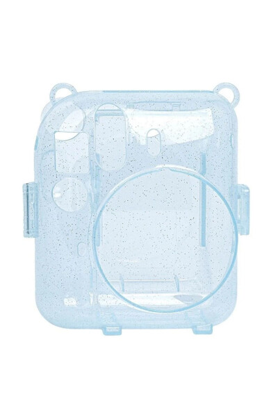 Instax Mini 12 Camera - 10 Pack Film - Glitter Plexiglass Case And Magnetic Frame Set 2 Blue - 3