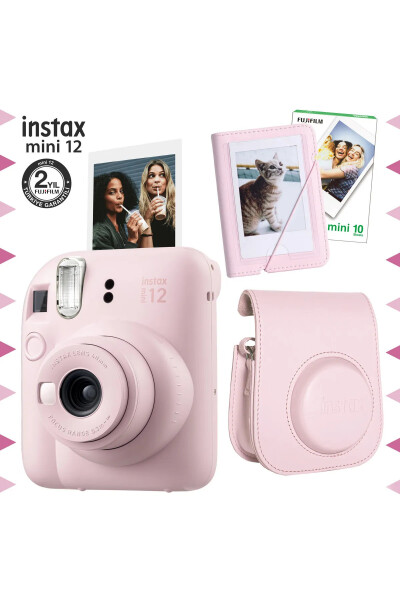 Instax mini 12 Pembe Fotoğraf Makinesi-10'lu Film-Mini Albüm ve Deri Kılıf Seti - 2