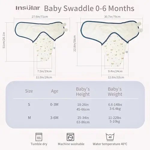 insular Baby Swaddle Sacks, Swaddle Blanket for Newborn and Infant, Adjustable Velcro Set for Boy and Girl, Soft Cotton Baby Sleep Sack 3 Pack (Car&Dachshund, Medium(3-6M)) - 2