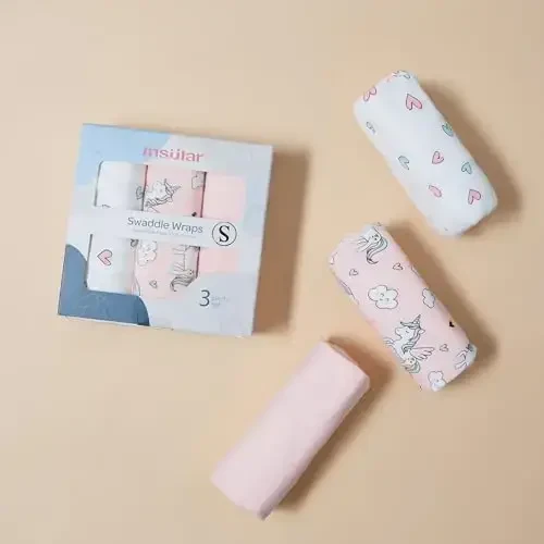 insular Baby Swaddle Sacks, Swaddle Blanket for Newborn and Infant, Adjustable Velcro Set for Boy and Girl, Soft Cotton Baby Sleep Sack 3 Pack (Horse, Medium(3-6M)) - 5