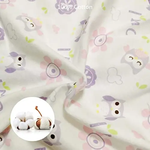 insular Baby Swaddle Sacks, Swaddle Blanket for Newborn and Infant, Adjustable Velcro Set for Boy and Girl, Soft Cotton Baby Sleep Sack 3 Pack (Owl, Medium(3-6M)) - 5
