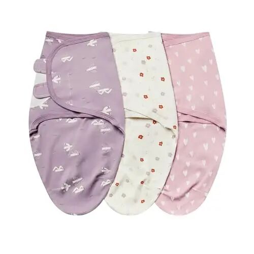 insular Baby Swaddle Sacks, Swaddle Blanket for Newborn and Infant, Adjustable Velcro Set for Boy and Girl, Soft Cotton Baby Sleep Sack 3 Pack (Seagull, Small(0-3M)) - 3