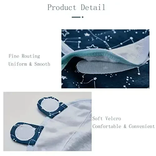 insular Baby Swaddle Sacks, Swaddle Blanket for Newborn and Infant, Adjustable Velcro Set for Boy and Girl, Soft Cotton Baby Sleep Sack 3 Pack (Space, Small(0-3M)) - 6
