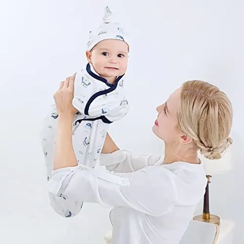 insular Baby Swaddle Wrap, Swaddle Blanket for Newborn and Infant, Adjustable Swaddling Set for Boy and Girl, Soft Cotton Baby Sleep Sack 3 Pack, Pirate, Medium(3-6 Month) - 5