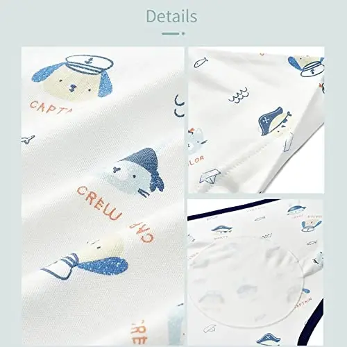 insular Baby Swaddle Wrap, Swaddle Blanket for Newborn and Infant, Adjustable Swaddling Set for Boy and Girl, Soft Cotton Baby Sleep Sack 3 Pack, Pirate, Small(0-3 Month) - 4