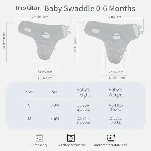 insular Baby Swaddle Wrap, Swaddle Blanket for Newborn and Infant, Adjustable Velcro Swaddling Set for Boy and Girl, Soft Cotton Baby Sleep Sack 3 Pack, Beige Duck, Small(0-3 Month) - 4