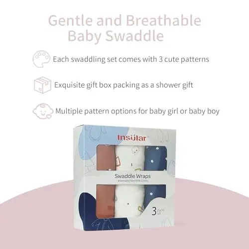 insular Baby Swaddle Wrap, Swaddle Blanket for Newborn and Infant, Adjustable Velcro Swaddling Set for Boy and Girl, Soft Cotton Baby Sleep Sack 3 Pack, Orange Car, Medium(3-6 Month) - 3