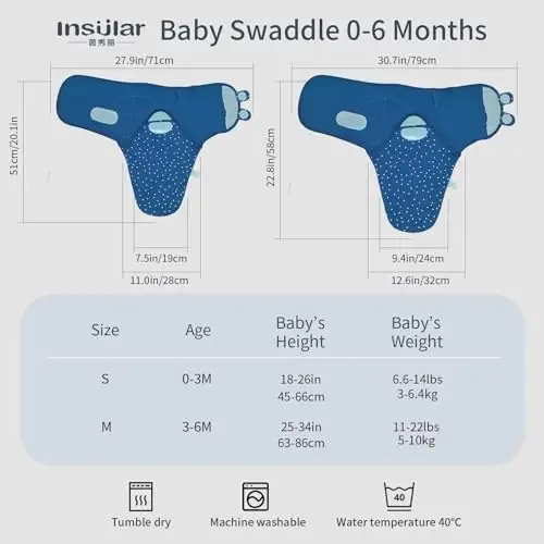 insular Baby Swaddle Wrap, Swaddle Blanket for Newborn and Infant, Adjustable Swaddling Set for Boy and Girl, Soft Cotton Baby Sleep Sack 3 Pack, Fox, Medium(3-6 Month) - 3