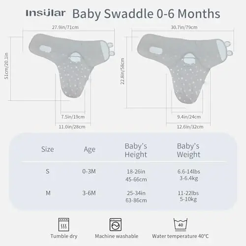 insular Baby Swaddle Wrap, Swaddle Blanket for Newborn and Infant, Adjustable Swaddling Set for Boy and Girl, Soft Cotton Baby Sleep Sack 3 Pack, Beige Duck, Medium(3-6 Month) - 3