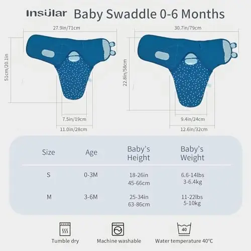 insular Baby Swaddle Wrap, Swaddle Blanket for Newborn and Infant, Adjustable Velcro Swaddling Set for Boy and Girl, Soft Cotton Baby Sleep Sack 3 Pack, Dachshund, Small(0-3M) - 3