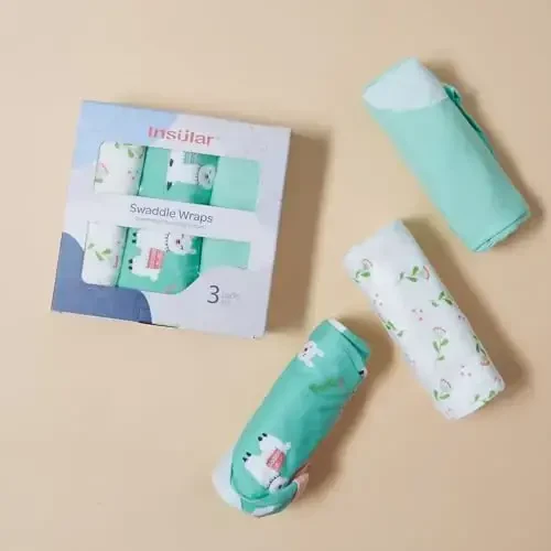 insular Chaqaloqni o'rash qoplari, Yangi tug'ilgan chaqaloq va go'dak uchun o'rash adyoli, O'g'il va qiz uchun sozlanishi Velcro to'plami, Yumshoq paxta Chaqaloq uchun uxlash qopi 3 dona (Alpaka, o'rta (3-6 oy)) - 5