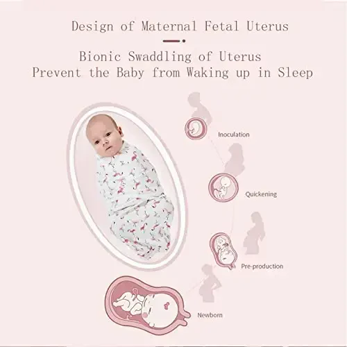 Insular chaqaloqni o'rash qoplari, yangi tug'ilgan chaqaloq va go'dak uchun o'rash adyoli, o'g'il va qiz uchun sozlanishi Velcro to'plami, yumshoq paxta chaqaloq uchun uxlash qopi 3 to'plam (quyon, o'rta (3-6M)) - 2