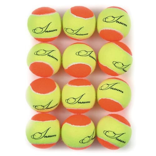 Insum Junior Kids Tennis Balls Felt for Beginner Teen, Red Orange Green, 25%, 50%, 75% Slower Speed | Low Compression - 2