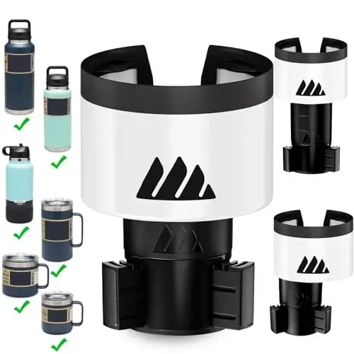 Integral Ultimate Expander Car Cup Holder - Adjustable Base - Expander & Organizer for Vehicles - Compatible with Coffee Mug, Yeti 14/24/36/46oz, Ramblers, Hydro Flasks 32/40oz, 3.4