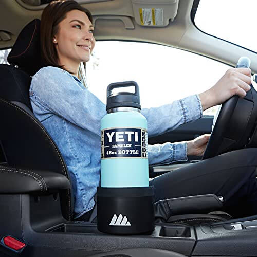 Integral Ultimate Expander Car Cup Holder - Adjustable Base - Expander & Organizer for Vehicles - Compatible with Coffee Mug, Yeti 14/24/36/46oz, Ramblers, Hydro Flasks 32/40oz, 3.4''-4.0'' Bottles - 12