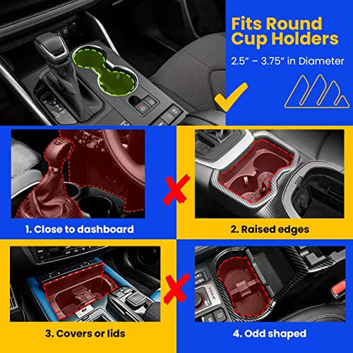 Integral Ultimate Expander Car Cup Holder - Adjustable Base - Expander & Organizer for Vehicles - Compatible with Coffee Mug, Yeti 14/24/36/46oz, Ramblers, Hydro Flasks 32/40oz, 3.4''-4.0'' Bottles - 15