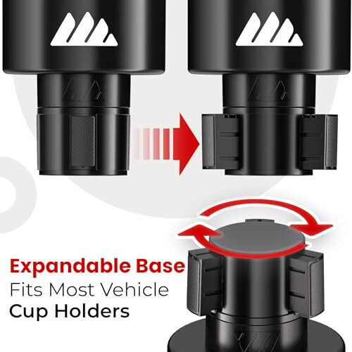 Integral Ultimate Expander Car Cup Holder - Adjustable Base - Expander & Organizer for Vehicles - Compatible with Coffee Mug, Yeti 14/24/36/46oz, Ramblers, Hydro Flasks 32/40oz, 3.4''-4.0'' Bottles - 7