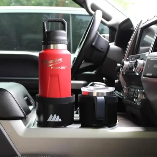 Integral Ultimate Expander Car Cup Holder - Adjustable Base - Expander & Organizer for Vehicles - Compatible with Coffee Mug, Yeti 14/24/36/46oz, Ramblers, Hydro Flasks 32/40oz, 3.4
