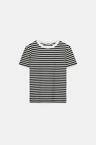 INTERLOCK SHORT SLEEVE T-SHIRT-striped - 1
