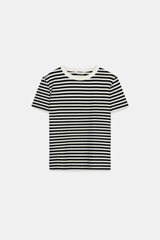 INTERLOCK SHORT SLEEVE T-SHIRT-striped - 1
