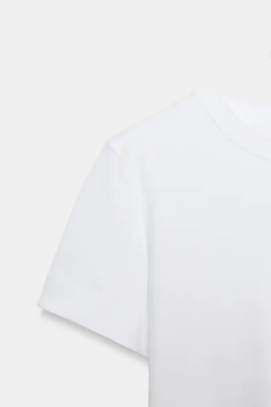 INTERLOK KISA KOLLU T-SHIRT-Beyaz - 7