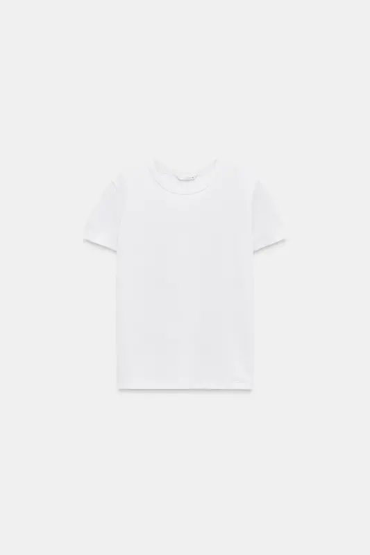 INTERLOK KISA KOLLU T-SHIRT-Beyaz - 3